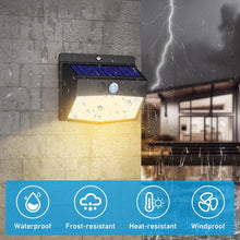 Load image into Gallery viewer, Peasur Solar Security Lights Outdoor Motion Sensor, 168LED 6 Pack Solar Powered Fence Light with 3 Modes, IP65 Waterproof Solar Wall Lighting for Garden Outside-Warm White
