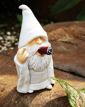 Load image into Gallery viewer, YYDGZG Middle Finger Figurine Decorations for Lawn Yard Balcony Porch Patio Home Ornaments Outdoor，Garden Statue Outdoor, Smoking Wizard Gnome, 5.9 Inch (Statue A)
