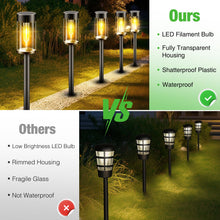 Load image into Gallery viewer, nipify LED Solar Pathway Lights Outdoor, 8 Pack Waterproof Solar Powered Yard Lighting, Auto On/Off Solar Walkway Light for Garden Lawn Path Outside(Warm White)
