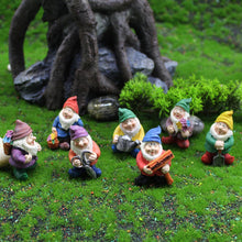 Load image into Gallery viewer, Mini Gnomes Set of 7 - Fairy Garden Accessories, Tiny Gnome Figurines for Miniature Fairy Garden Decor, Plant Pot Decorations
