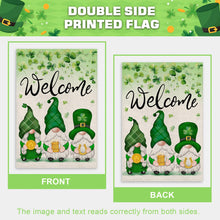 Load image into Gallery viewer, FUYUCHEN St Patricks Day House Flag 28x40 Inch Double Sided Gnomes Shamrocks Lucky Clovers Welcome Holiday Yard Large Garden Flag Outdoor Decoration
