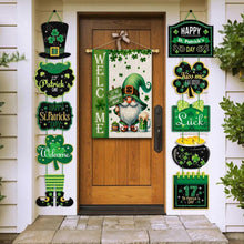 Load image into Gallery viewer, OPULANE St Patricks Day Welcome House Flag 28x40 Inch Double Sided Gnome Lucky Shamrocks Clovers Large Outside Flag for Yard Outdoor Holiday Decoration
