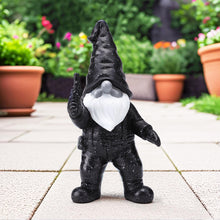 Load image into Gallery viewer, WONDHOME 6.8&quot; Funny Garden Gnome Statues with Gun Naughty Black Gnome Figurine for Patio Lawn Yard Art Outdoor Decorations Father&#39;s Day Birthday Halloween Christmas Gardening Gift for Dad Mom
