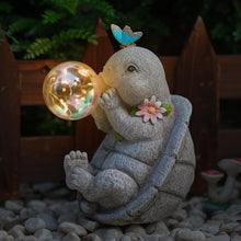 Load image into Gallery viewer, MININOVA Turtle Statues with Solar Light, Gray, Outdoor Decoration

