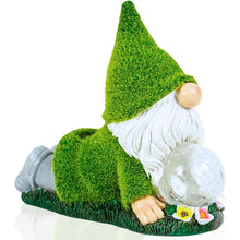 Load image into Gallery viewer, TIN DREAMS FACTORY | Yoga Gnome with Solar Light – Resin Garden Decorative Figure – Outdoor Little Gnome with LED Glowing Bubble – Relaxing Ornament for Garden, Patio and Terrace
