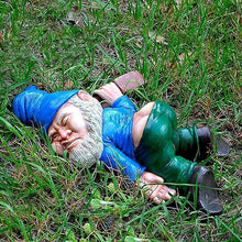 Load image into Gallery viewer, KEONSEN Fun Gnome Garden Gnome Statue Decoration, Creative Garden Statue Decoration, Large Resin Garden Gnome Ornament Novelty Gift for Outdoor Indoor Patio Lawn Porch 7&quot;*5&quot;*2.3&quot; (Blue)
