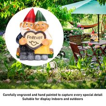 Load image into Gallery viewer, Creative Resin Garden Gnome Couple Dwarf Heart Shaped Statue Waterproof and Durable Suitable for Garden Gifts Patio Lawn Decoration
