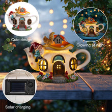 Load image into Gallery viewer, twinbling Mushroom Fairy House Garden Decor Solar Light – Outdoor Gnome Statue with Squirrel, Resin Teapot Decorative Figurine for Patio, Lawn, Yard &amp; Balcony, for Women, Mom, and Home
