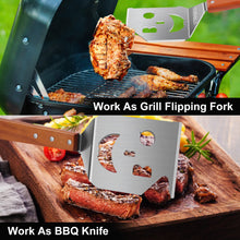 Load image into Gallery viewer, 7 in 1 Multifunction BBQ Tool - Outdoor Grill Spatula, Stainless Steel, Wooden Handle - Best BBQ Gifts for Men
