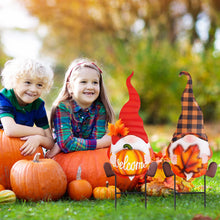 Load image into Gallery viewer, Whaline 2 Pack Fall Gnomes Garden Stakes 3D Gnome Pumpkin Maple Leaf Yard Stake Large Rustic Fall Lawn Sign for Autumn Thanksgiving Home Garden Yard Lawn Patio Backyard Walkway Decorations
