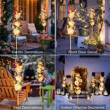 Load image into Gallery viewer, Homeimpro Christmas Solar Outside Decorations Holiday Lights Yard Garden Gnomes Snowman Pathway Stake Lights with 18 LED Waterproof Lawn Outdoor Xmas Gifts for Mom Women (2Pack)
