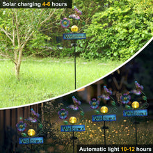 Load image into Gallery viewer, LOVERUIS Solar Lights Outdoor Garden Butterfly Welcome Sign with Cracker Ball Waterproof Butterflies Garden Ornament Gift for Mom Wife
