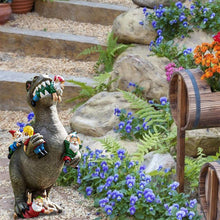 Load image into Gallery viewer, DIYANG Garden Dinosaur Eating Gnomes Statues Funny Gnome Resine Figurines Garden Art Ornaments for Indoor Outdoor Lawn Patio Yard Decor 01
