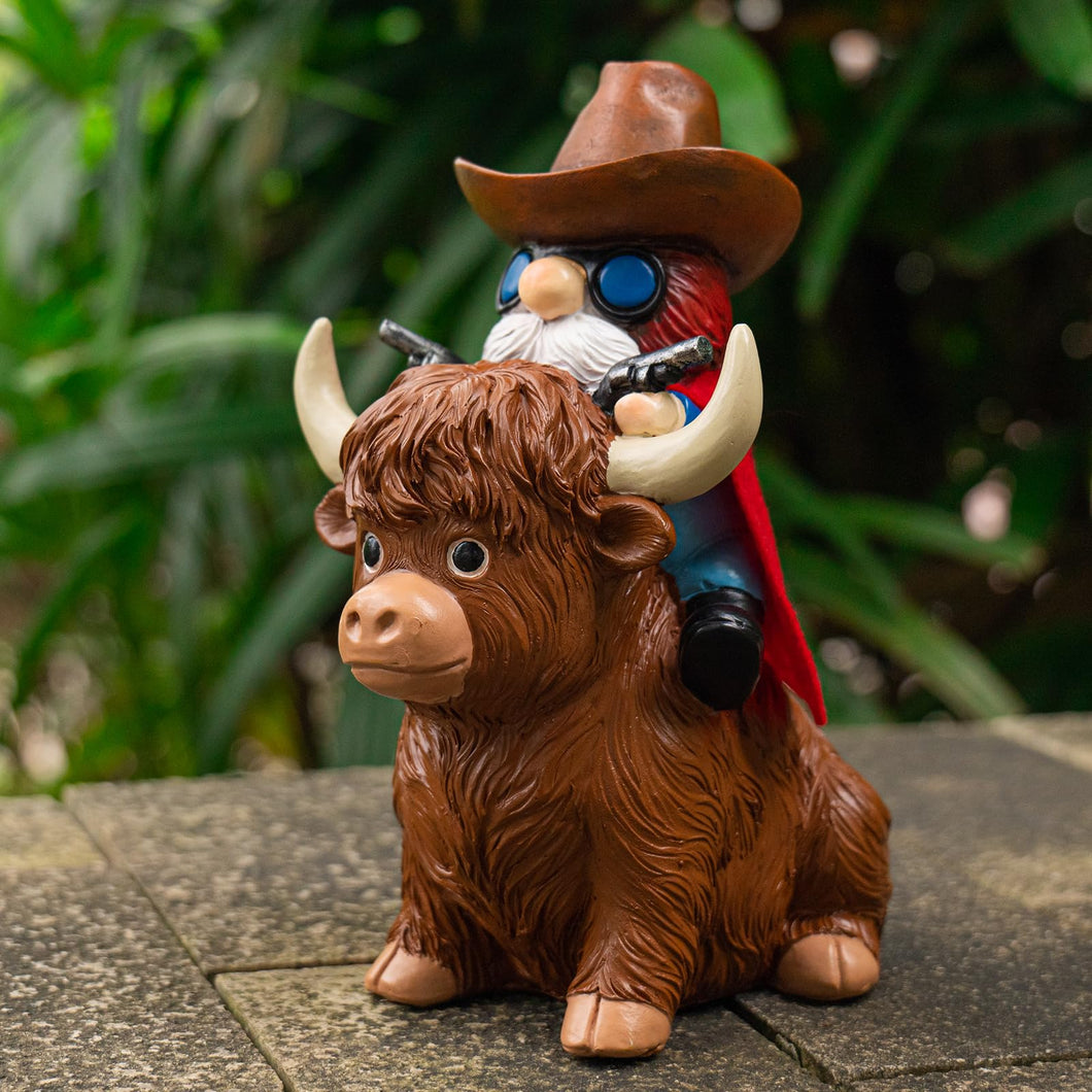 mopha Garden Gnomes Statues Decor - Highland Cowboy Outdoor Decorations,Gifts for Women Mom,Outside Christmas Decorations for Yard Patio Lawn Front Porch