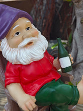Load image into Gallery viewer, Sanchahua Garden Gnome Statue 6.3&quot; Drunk Gnome Sculptures Resin Garden Decor, Indoor Outdoor Figurine for Home Patio Yard
