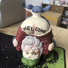 Load image into Gallery viewer, Welcome Garden Gnomes Ornaments-Garden Gnome Statue,Funny Waterproof Resin Dwarf Craft for Lawn Ornaments (Green)
