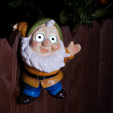 Load image into Gallery viewer, Blazin&#39; Gnome Solar Yellow Garden Decor, Weather Resistant Patio Ornament with LED Eyes, Unique Gift for Housewarming or Holiday
