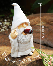Load image into Gallery viewer, YYDGZG Middle Finger Figurine Decorations for Lawn Yard Balcony Porch Patio Home Ornaments Outdoor，Garden Statue Outdoor, Smoking Wizard Gnome, 5.9 Inch (Statue A)
