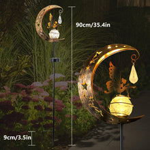 Load image into Gallery viewer, ORHOMELIFE Moon Solar Lights for Outdoor Garden Decoration Patio Decoration Metal Moon Solar LED Glass Ball Garden Light Waterproof Path Light with Sun Catcher Crystal Solar Lights for Outdoor Ball
