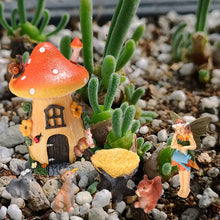Load image into Gallery viewer, Sparkle Race Fairy Garden Accessories Kit with Miniature Figurines, Fairy Village Kit for Kids, Gnomes Garden Decorations, Outdoor &amp; Indoor Ornaments
