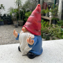 Load image into Gallery viewer, Middle Finger Gnome Statue 7.8in， Naughty Garden Gnome Statue Decoration and Lawn Ornament - Funny Garden Gnomes for Outdoor or Home Decor, Red, WSH004
