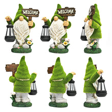 Load image into Gallery viewer, ASAWASA Gnomes Decorations for Yard with Solar LED Light, 10.8&quot; Large Outdoor Funny Garden Lawn Gnome Decor with Welcome Sign
