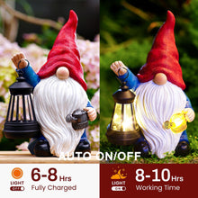 Load image into Gallery viewer, Vereemy Solar Gnomes Statues with Watering Can LED Lights Lantern Garden Decor Birthday Outdoor Gifts for Women Mom Art Resin Gnomes Sculpture for Yard Porch Patio Lawn Yard,Lantern Watering Can
