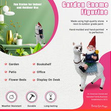 Load image into Gallery viewer, Funny Guy Mugs Gnome and a Llama Statue- Indoor/Outdoor Garden Gnome Sculpture for Patio, Yard or Lawn
