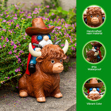 Load image into Gallery viewer, mopha Garden Gnomes Statues Decor - Highland Cowboy Outdoor Decorations,Gifts for Women Mom,Outside Christmas Decorations for Yard Patio Lawn Front Porch
