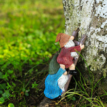 Load image into Gallery viewer, SUQ I OME Garden Climbing Gnome Statue, Funny Climbing Ladder Gnomes Figurine Resin Sculpture Outdoor Decor for Patio Yard Lawn Porch
