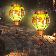Load image into Gallery viewer, Solar Hot Air Balloon Lantern with Flame， Mushroom Gnome Glass Solar Hanging Lanterns Outdoor for Outside Garden Patio Tree Porch Yard, Mushroom Gifts for Women Grandma Mom - Mushroom
