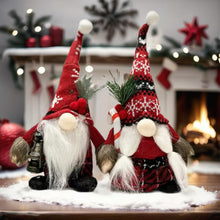 Load image into Gallery viewer, eBoutik - Set of 2 Christmas Gonk Plush Ornaments Decor, Cute Traditional Mr &amp; Mrs Santa Claus Handmade Gnome, Tomte Swedish Elf Xmas Home Decorations
