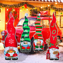 Load image into Gallery viewer, Soaoo 4 Large Christmas Gnome Yard Signs with Stakes - 39.4 Inch Outdoor Decorations for Garden, Courtyard, Lawn &amp; Xmas Party Supplies
