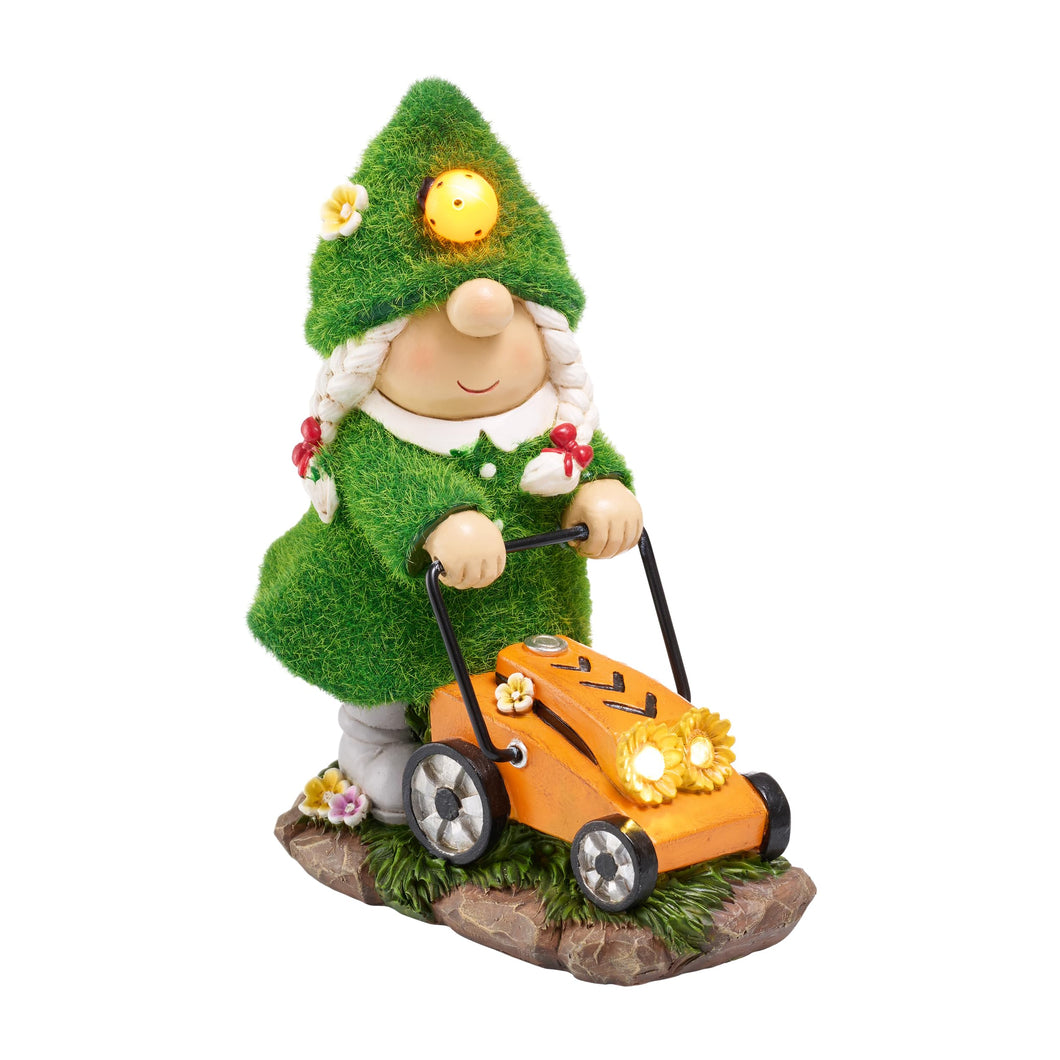 TERESA'S COLLECTIONS Gardeh Ornaments - Lovely Wedding Gonks with Solar Lights, Family Series, Waterproof Resin, Indoor/Outdoor 20.5CM