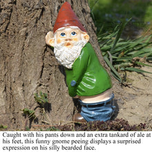 Load image into Gallery viewer, GREBSTK Garden Gnome Outdoor Statues Garden Sculpture Decoration Garden Figurine Art, 6 Inch Old Man with White Beard Sticking Out Tongue
