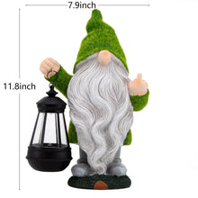 Load image into Gallery viewer, ANYUETE,Flocked Garden Outdoor Gnome Statues Decor with Solar Lights ,Large Funny Gnome Garden Figurines for Outside Patio Yard Lawn House Farmhouse Sculptures Decorations Gifts
