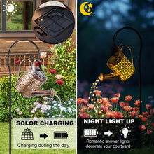 Load image into Gallery viewer, twoonto Solar Lights Garden Lamps, LED Watering Can Lights Star Shower Art Light with Bracket, Starry Fairy Night Light Decoration for Garden Patio Yard Flowerbed Parties Outdoor Pathway
