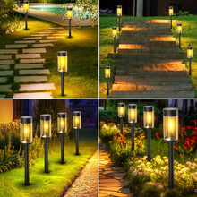 Load image into Gallery viewer, nipify LED Solar Pathway Lights Outdoor, 8 Pack Waterproof Solar Powered Yard Lighting, Auto On/Off Solar Walkway Light for Garden Lawn Path Outside(Warm White)
