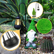 Load image into Gallery viewer, VChymm Flocked Solar Garden Gnomes Outdoor Statues 15.8”Outdoor Garden Decor LED Outdoor Decor Light Unique Housewarming Gifts Yard Art Sculptures for Patio Lawn Ornaments
