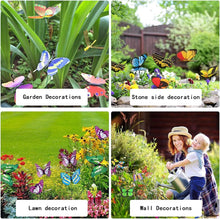Load image into Gallery viewer, FANGZHE 50PCS Garden Butterflies Stakes, Colorful Garden Decorative Stakes, PVC Waterproof &amp; Durable, Vibrate in Breeze, Multi-Angle Display, Indoor/Outdoor Use
