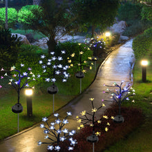 Load image into Gallery viewer, Solar Lights for Outdoor Garden, 2 Pack 16 LED Solar Branches Outdoor, Solar Light Garden Lights with Cherry Blossoms for Patio, Balcony Decoration - White Light
