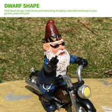 Load image into Gallery viewer, nezababy Garden Gnomes Decorations Funny Riding Motorcycle Naughty Sculpture Statue Outdoor Yard Lawn Decor Resin, Black
