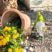 Load image into Gallery viewer, TERESA&#39;S COLLECTIONS Christmas Outdoor Statue for Home, Resin Gnome Decorations with Solar Outdoor Lights for Garden Decor,Green Garden Sculptures &amp; Statues for Front Patio Lawn, Gifts for Mom,12&quot;
