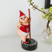 Load image into Gallery viewer, Myqiqi Pole Dancing Gnome Statue Funny Gnome Garden Ornament for Fairy Garden or Home Décor Two Size 12cm and 17cm (RED-L)
