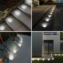 Load image into Gallery viewer, vighep Solar Lights Outdoor Garden, 12 Pack Super Bright Led Solar Ground Lights, IP65 Waterproof Disk Light, Flat Pathway Lighting for Garden Lawn Patio Deck Walkway Landscape-Cold White
