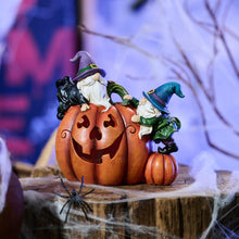 Load image into Gallery viewer, TERESA&#39;S COLLECTIONS Garden Ornaments Outdoor, Lovely Gonks Climbing Pumpkin with LED Lights, Waterproof Resin Gnomes Ornaments, Garden Decorations Gifts, Indoor Outdoor, 15.5CM
