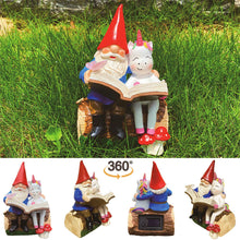 Load image into Gallery viewer, 8&#39;&#39; Gnome And Unicorn Reading Book Staue,Garden Gnomes Outdoor Statues for Garden Decor with Solar Butterfly Light,Birthday Gifts for Grandpa,Gnomes Decorations for Yard Patio Lawn Ornament Decoration
