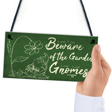 Load image into Gallery viewer, RED OCEAN Beware Of The Gnomes Garden Wall Hanging Wall Sign Plaque Shed Door Caution Sign Gifts
