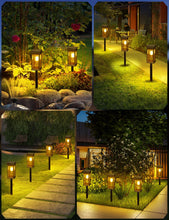 Load image into Gallery viewer, VIIIVA Solar Lights Outdoor, 4 Pack Solar Garden Lights Tungsten Glow, Warm White, 800mAh, IP65 Waterproof Auto On/Off Lighting for Garden, Patio, Path, Lawn
