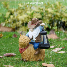 Load image into Gallery viewer, RM ROOMERS Highland Cow Decor Outdoor Garden Gnomes Solar Highland Cow Gnome Statue Resin Patio Yard Decorations Funny Outdoor Figurine Solar Lights Gnomes Unique Gifts for Women Housewarming
